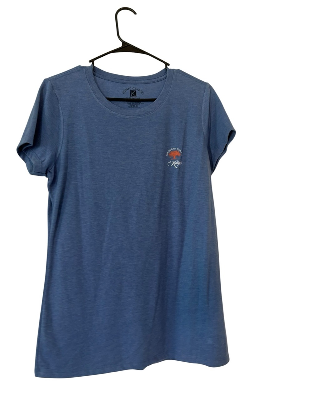 Kate Lord Blue Short Sleeve Women's Tee with Ocean Course Kiawah logo